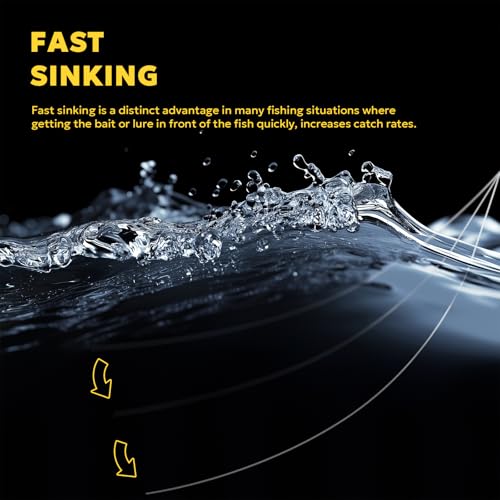 SF 100% Pure Fluorocarbon Leader Material Fishing Line Virtually Invisible Shock Resistant Increased Sensitivity Sink Fast Clear for Saltwater Freshwater 50yd 10LB - Image 4