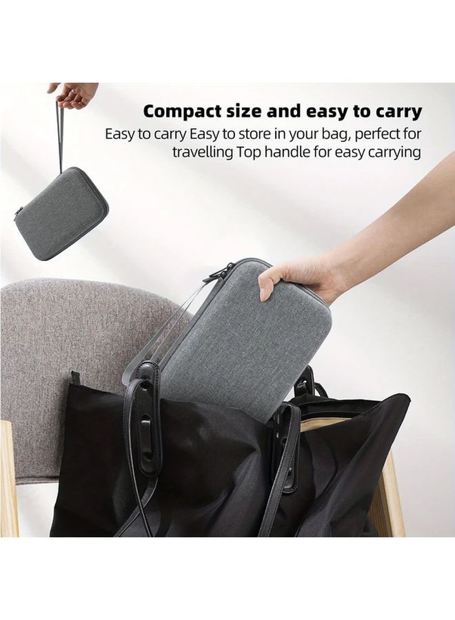 Durable EVA Waterproof Cable Organizer Bag Grey Portable Electronics Pouch For USB Charging Cables Power Banks Accessories Compact Travel Office Storage Solution With Multiple Compartments Sleek Design Secure Zip Closure High Quality Construction - Image 5