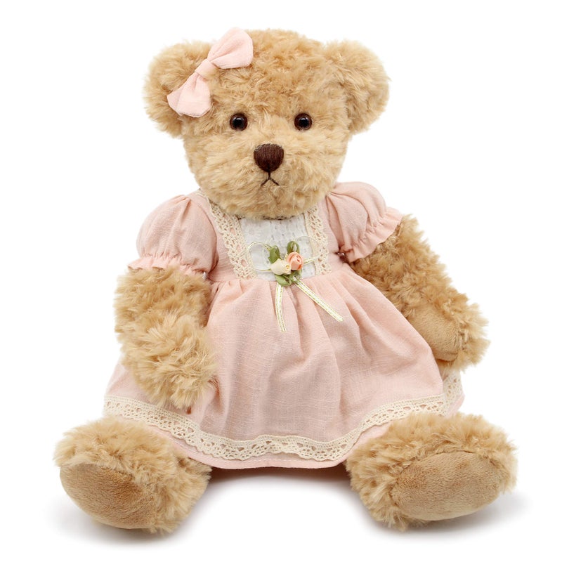 oits cute دببة محشوة لطيفة 2Pack هدية للزوجين لعبة قماشية ناعمة 11 بوصة بفستان عتيق - Image 3