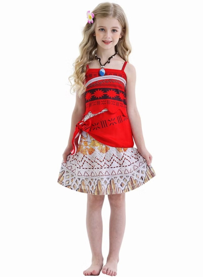 Y&D Moana Costume Moana Princess Dress Printed Themed Party Fancy Dress Hallowee Cosplay Costume For Girls 100/110/120/130/140/150 - Image 1