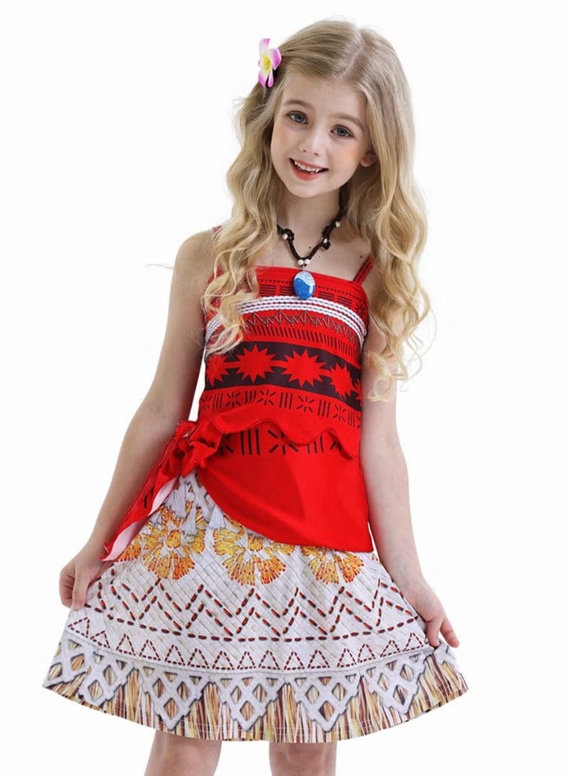 Y&D Moana Costume Moana Princess Dress Printed Themed Party Fancy Dress Hallowee Cosplay Costume For Girls 100/110/120/130/140/150 - Image 2
