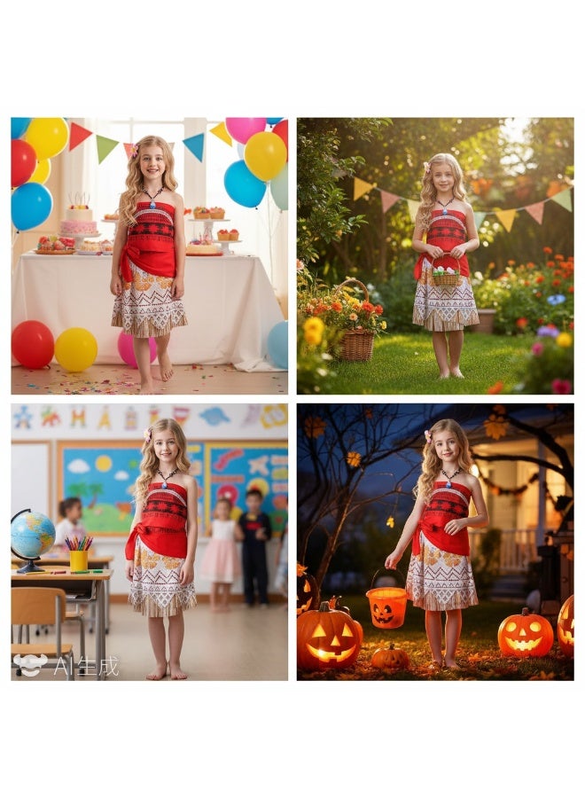 واي آند دي زي ديزني موانا فستان أميرة موانا مطبوع زي حفلة تنكرية موضوعي زي هالوين كوسبلاي للفتيات 100/110/120/130/140/150 - Image 2