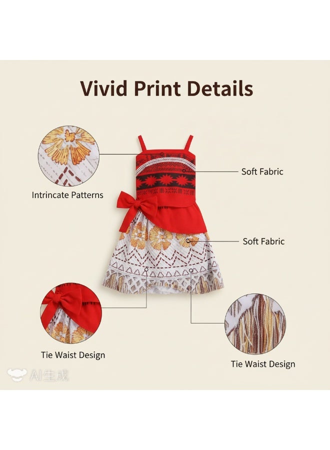 واي آند دي زي ديزني موانا فستان أميرة موانا مطبوع زي حفلة تنكرية موضوعي زي هالوين كوسبلاي للفتيات 100/110/120/130/140/150 - Image 3