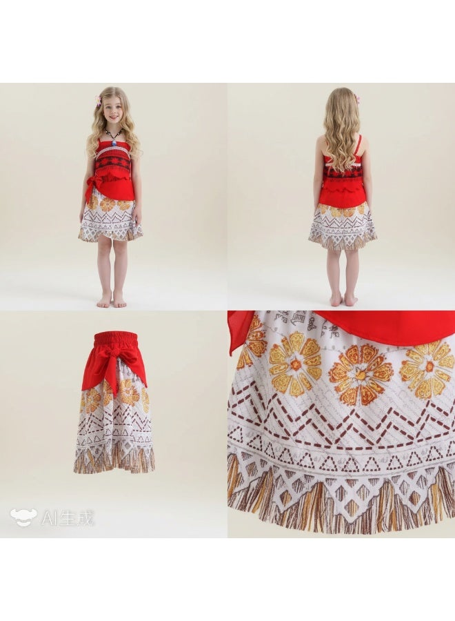 واي آند دي زي ديزني موانا فستان أميرة موانا مطبوع زي حفلة تنكرية موضوعي زي هالوين كوسبلاي للفتيات 100/110/120/130/140/150 - Image 4