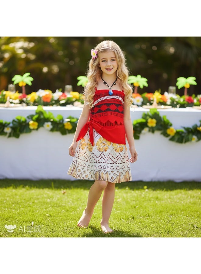 واي آند دي زي ديزني موانا فستان أميرة موانا مطبوع زي حفلة تنكرية موضوعي زي هالوين كوسبلاي للفتيات 100/110/120/130/140/150 - Image 5