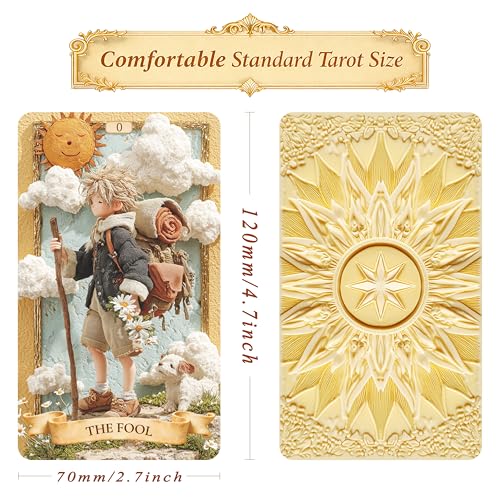 sishui Unique Tarot Deck 78 Clay Tarot Cards for Beginners and Experienced Readers with Guidebook Tools for Reflection Growth and Spiritual Practice - Image 5
