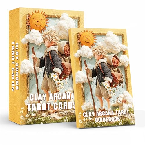 sishui Unique Tarot Deck 78 Clay Tarot Cards for Beginners and Experienced Readers with Guidebook Tools for Reflection Growth and Spiritual Practice - Image 1