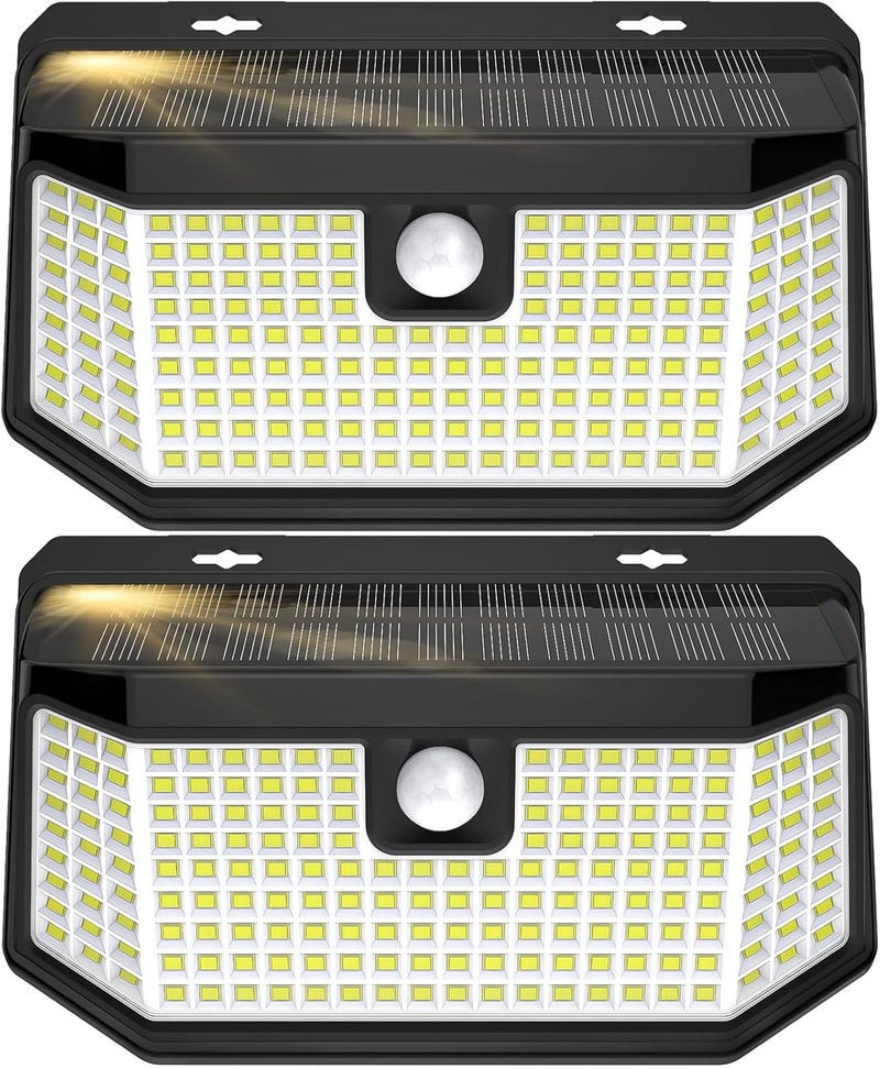 Aootek Solar Lights Outdoor 182 LEDs 2500Lm Solar Motion Sensor Lights IP65 Waterpro of with Wide Anglefor Patio Garden Garage Yard Front Door(2pack) - Image 1