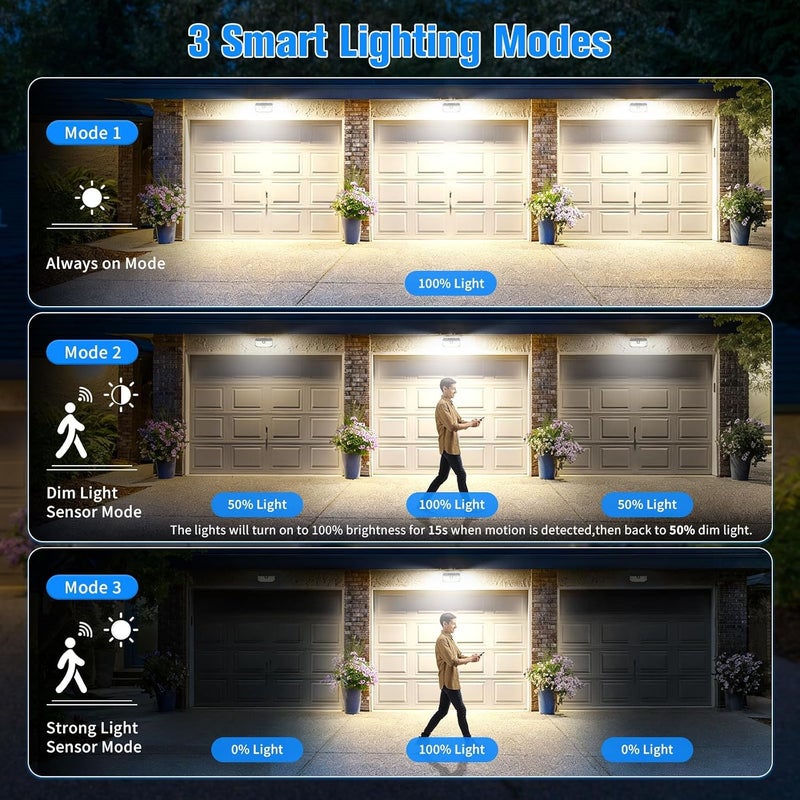 Aootek Solar Lights Outdoor 182 LEDs 2500Lm Solar Motion Sensor Lights IP65 Waterpro of with Wide Anglefor Patio Garden Garage Yard Front Door(2pack) - Image 4