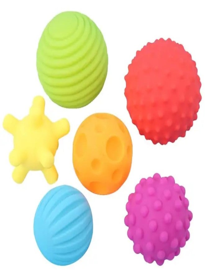 Sawkirp darshraj Sensory Textured Multi-Colour Baby Balls, Set of 6, Soft Rubber, for Kids - Image 3