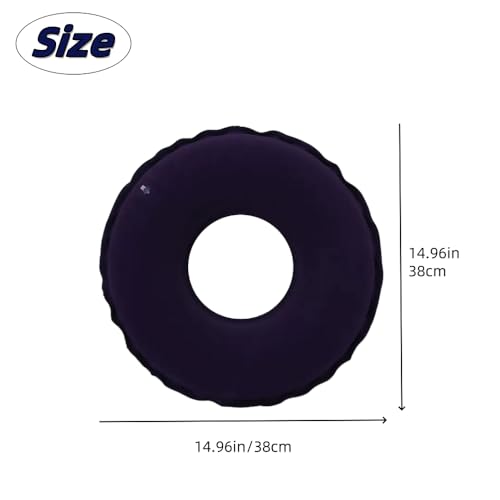 YANCONGLIDEYAN Inflatable Donut Seat Cushion 1496 1496 in Round Air Cushion for Haemorrhoid and Piles Sufferers Coccyx Pain Post Natal and Post Surgery Pain Relief for Wheelchair Car Seat Or Office - Image 3