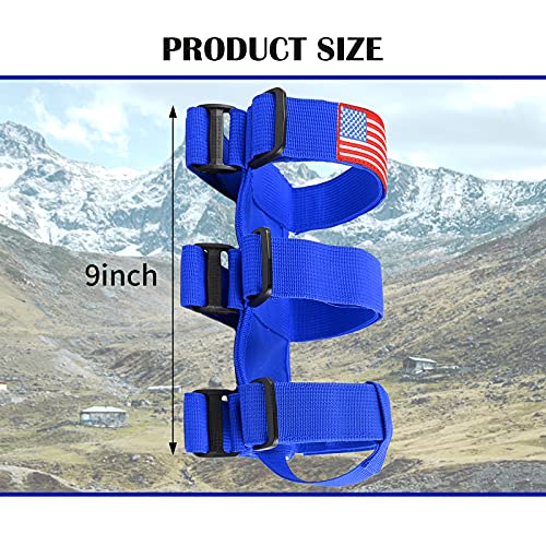 Voodonala Adjustable Roll Bar Fire Extinguisher Mount Holder 3 lb for Jeep Wrangler Unlimited CJ YJ LJ TJ JK JKU JL JLU 4XE,Blue with USA Flag Pattern - Image 3