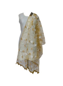 Women'S Fashion Designer Embroidered Net Dupatta Scarf For Women/Girls (Length: 2.2 Meters, Made In India, Colour : Golden White) - pzsku/ZD27363A78507EAA5E89FZ/45/_/1735566701/bfca5a7e-c96a-4abd-9869-5949d11e398a