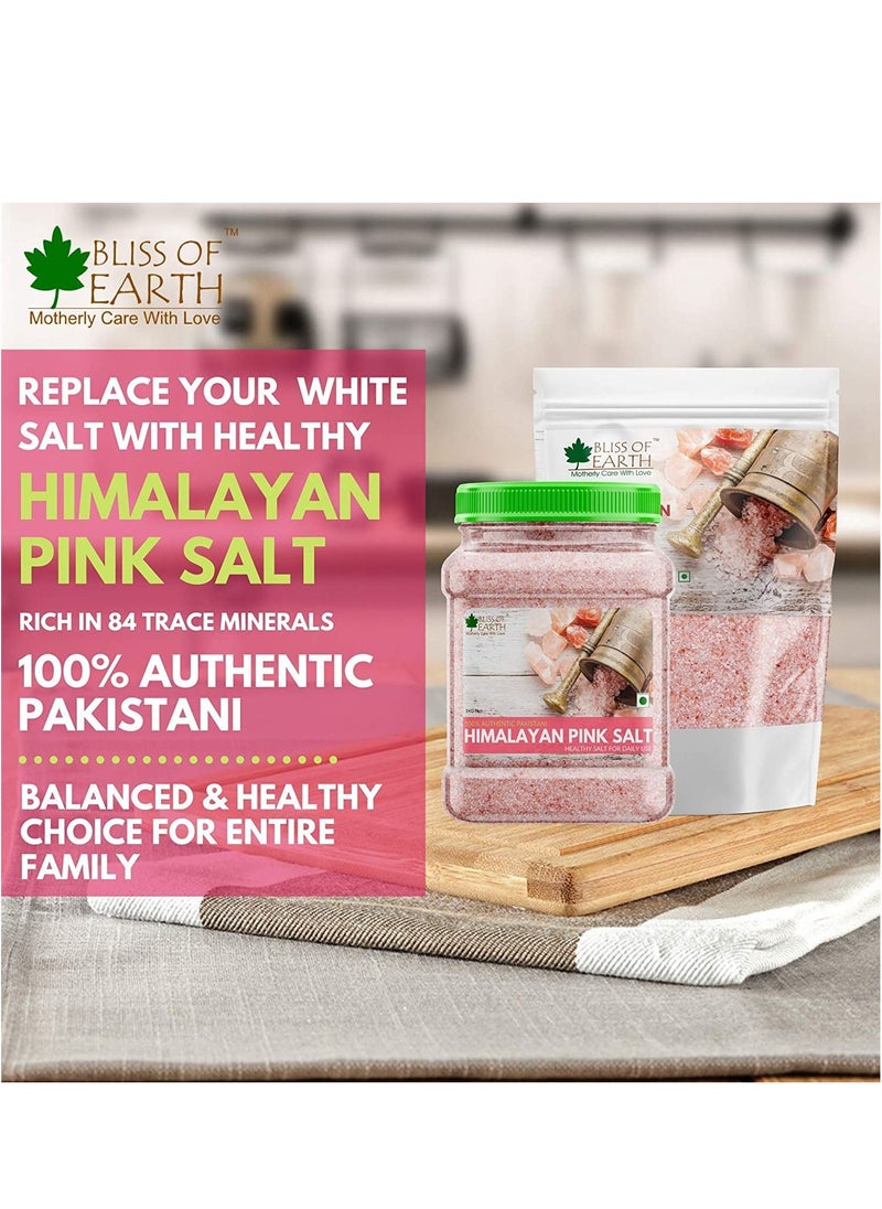BLISS OF EARTH - Pure Himalayan Pink Salt of Pakistan for Healthy Cooking and Natural Substitute of White Salt 500g - Image 1