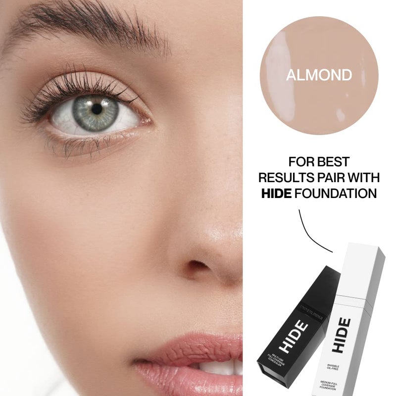 HIDE Liquid Concealer, Medium to Full Coverage Concealer for Blemishes, Under Eye Dark Circles & Scars, Oil Free Concealer, Almond (See Shade Finder), 0.5 fl oz - Image 5