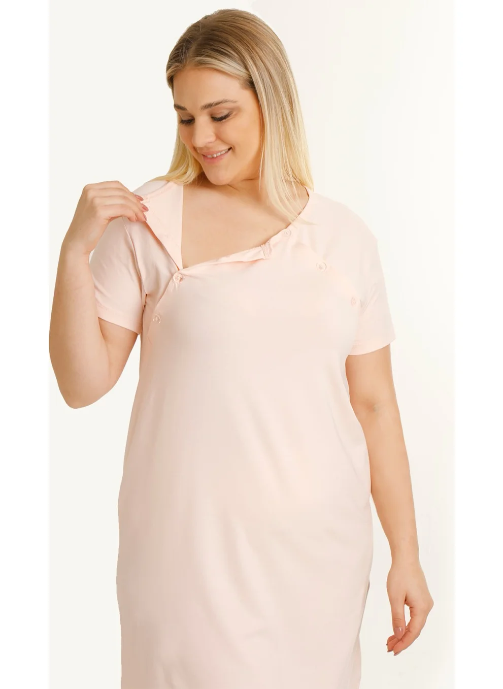 Parlingerie Maternity Nursing Nightgown Short Sleeve Salmon