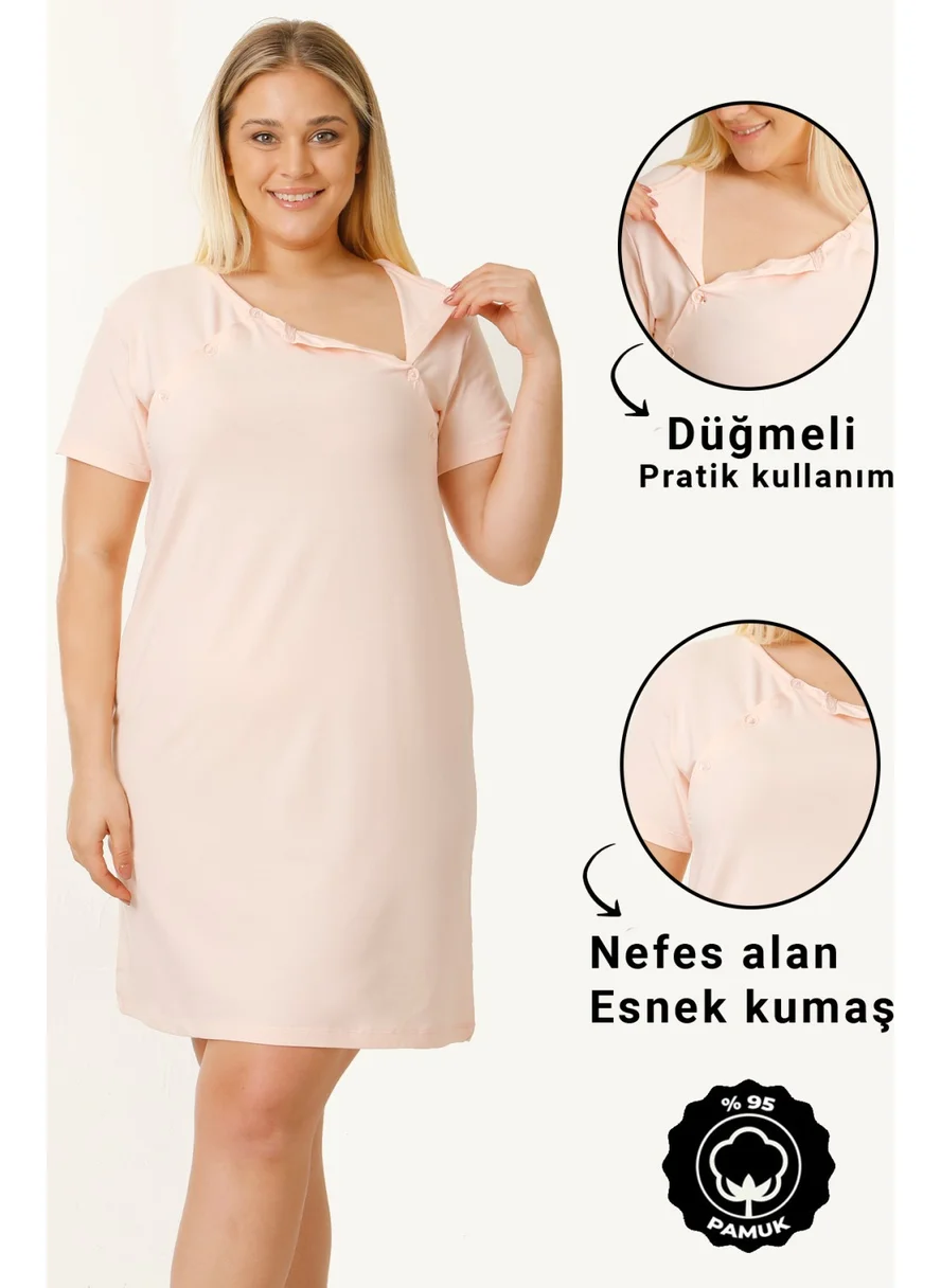 Parlingerie Maternity Nursing Nightgown Short Sleeve Salmon