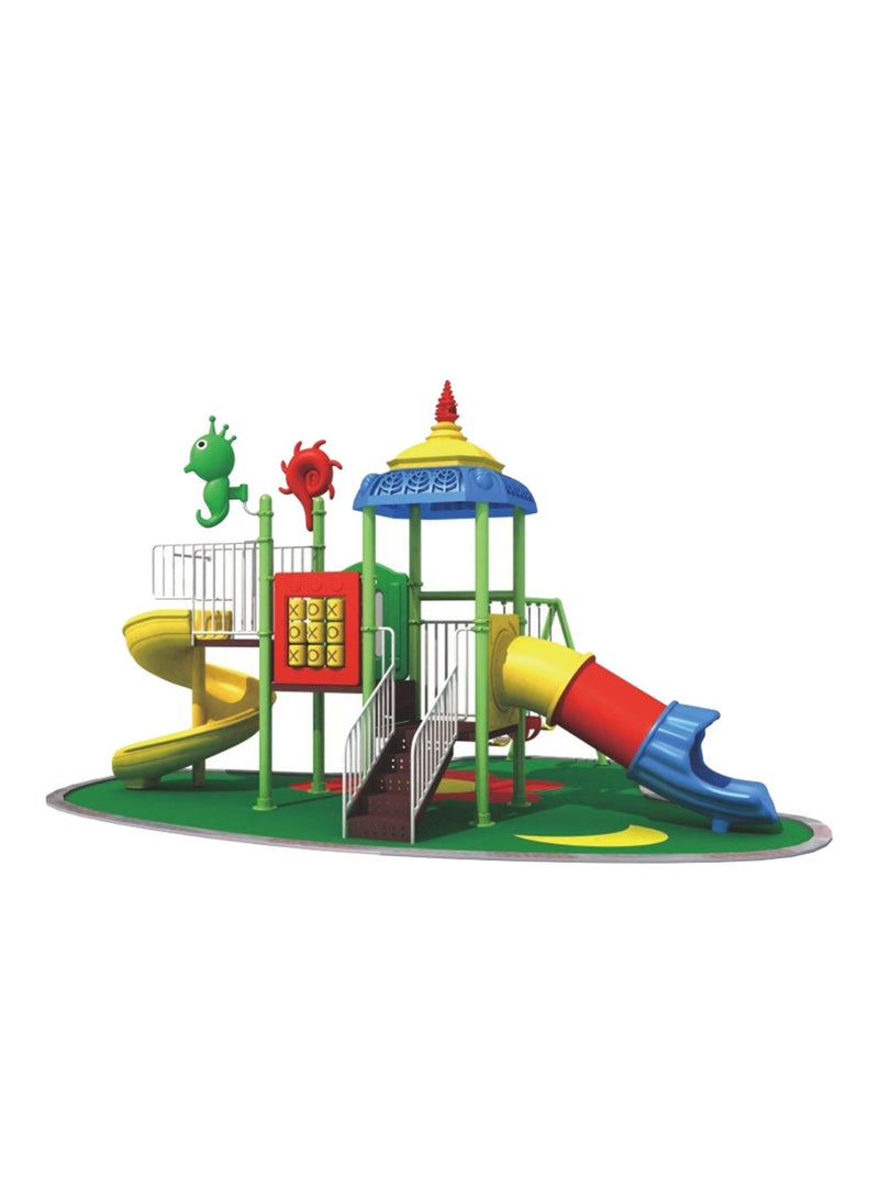 ميتس Myts Pinokee Thrill Zone Tube & Curved Slide, 3 Swing, with Game - Image 1