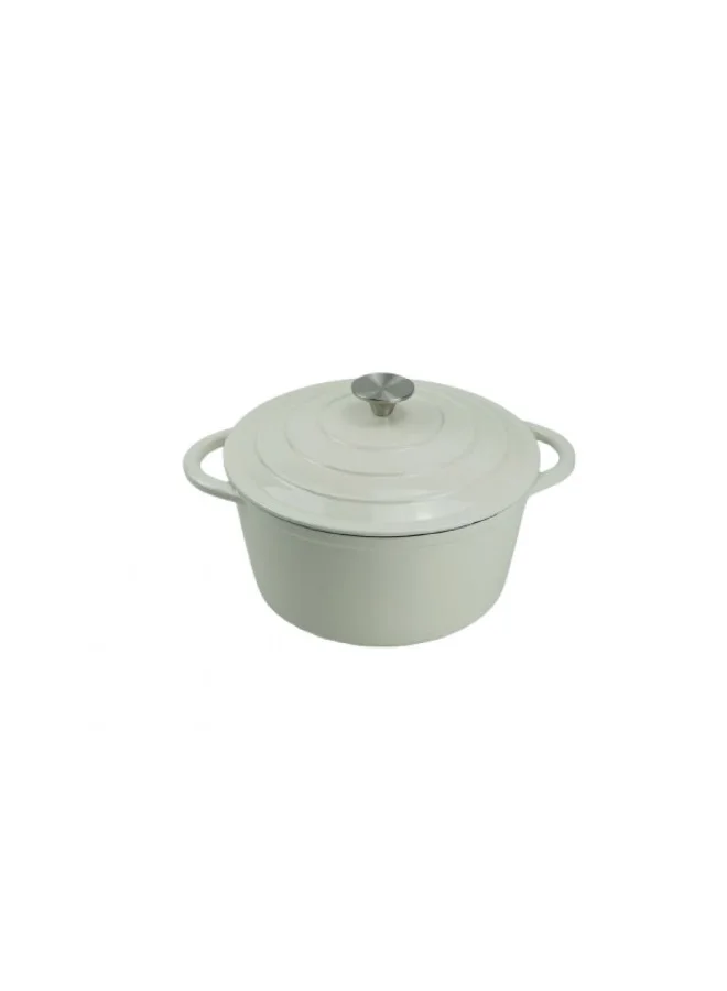 DANUBE HOME Chef's Delight Cast Iron Casserole – Heavy-Duty Pre-Seasoned Dutch Oven for Stews, Soups, Baking & Slow Cooking, Oven-Safe, Durable Cookware for Home & Professional Use -Diameter 24CM , 4L