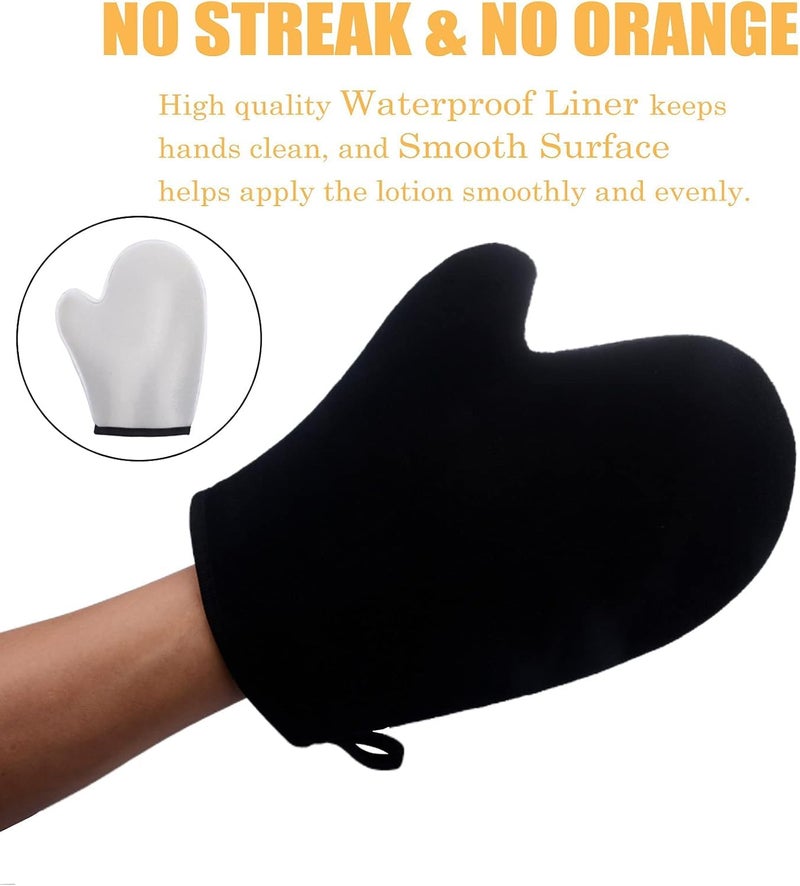 ANSPHIE 5 Pack Self Tanning Mitt Applicator Kit, Self Tan Glove, Face Tan Mitt, Back Lotion Applicator, Exfoliating Glove, Tanning Brush for Tanner Fake Bake - Image 3