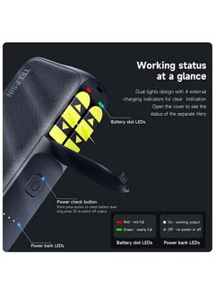 TELESIN Wireless Charging Case for Gopro 12, Dual Slot Storage Battery Charger Power Bank(10000mAh) for Gopro, Fully Compatible for Gopro Hero 12, Hero 11, Hero10/9/8/7/6/5 Battery  - Image 5