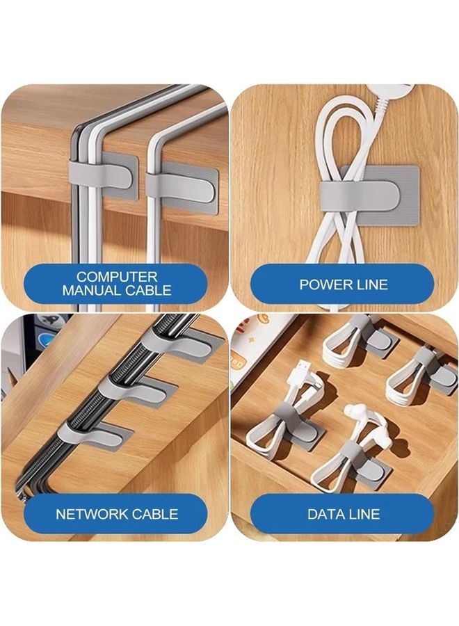 40 Pcs White Self Adhesive Hook And Loop Cable Straps Heavy Duty Cord Organizers - Image 5