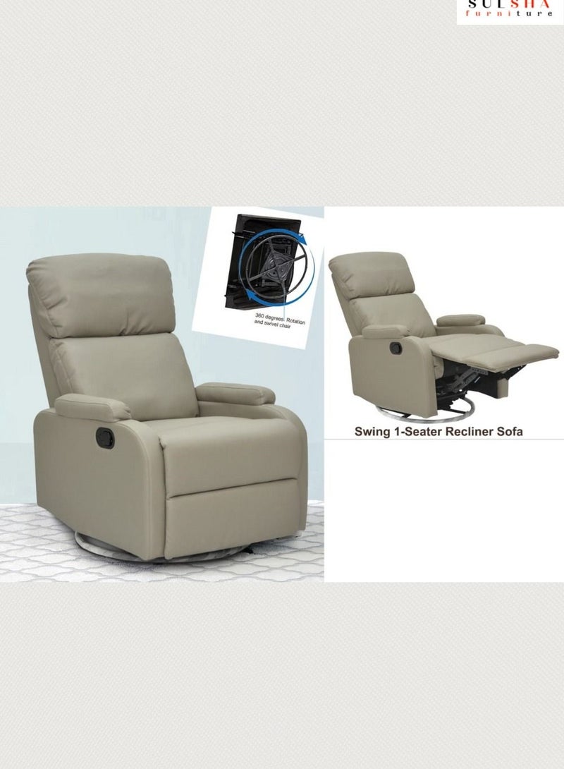 SULSHA Single Recliners Single Sofa Modern Rocker with Ergonomic Lounge Single Sofa Seat with Living Room Modern Style Ideal Design Dawson Relaxing Recliner Single Living Room Sofa - Image 3