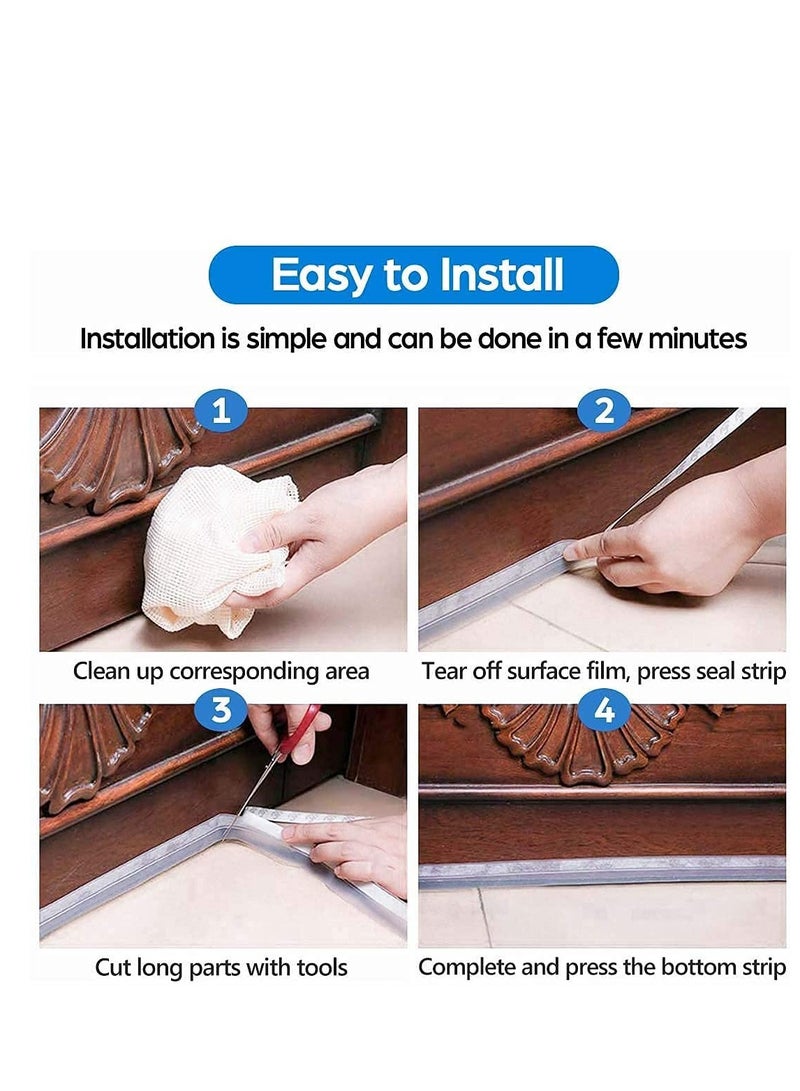 Excefore 33 Feet Door Weather Stripping, Silicone Seal Strip Window Seal Silicone Sealing Tape for Door Draft Stopper Adhesive Tape for Doors Windows and Shower Glass Gaps - 2 Rolls, 25MM and 35MM - Image 5