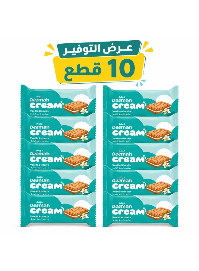 Deemah Cream Vanilla Biscuits - 27g (Pack of 10)