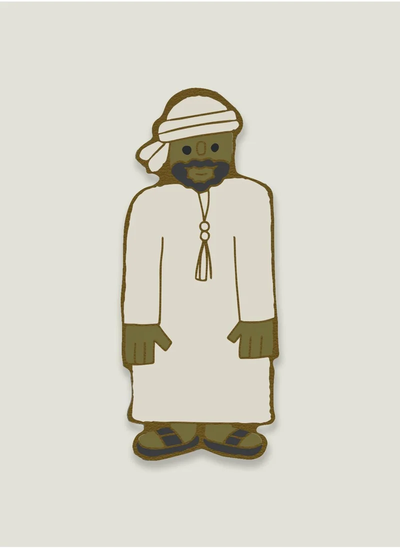 Little Majlis Camel leather bookmark, Emirati man