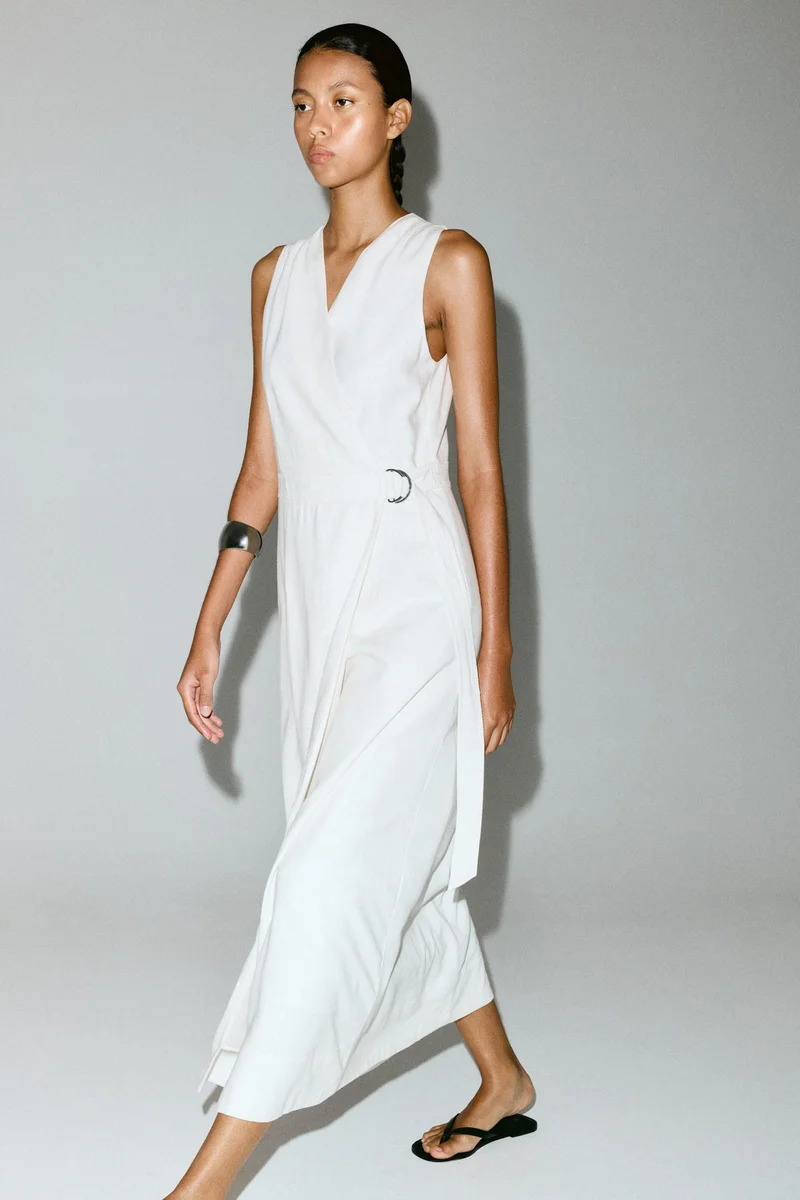 H&M Linen-blend wrap dress