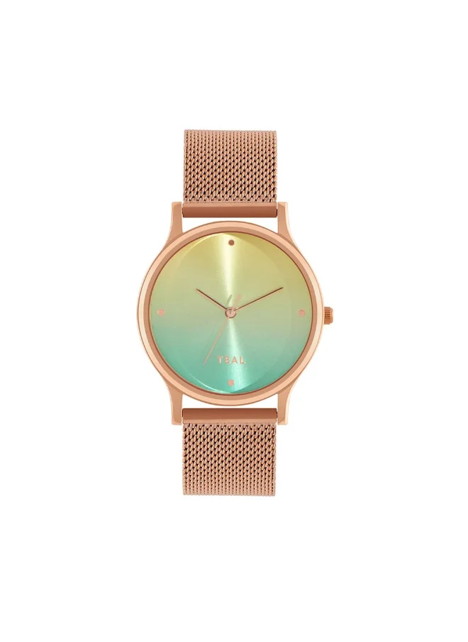 تشامباك Teal By Chumbak | Ombre Green Watch - Metal Mesh Strap