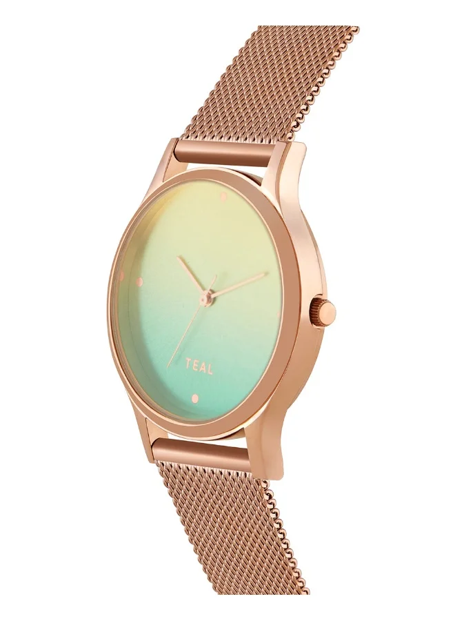 Chumbak Teal By Chumbak | Ombre Green Watch - Metal Mesh Strap