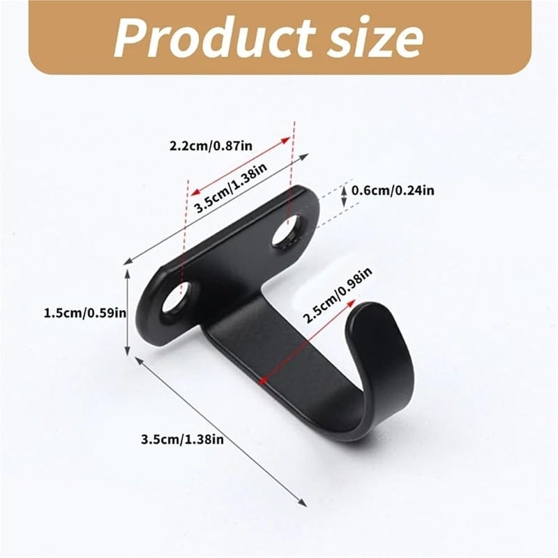 خطافات الفولاذ المقاوم للصدأ تحت الخزانة 30 قطعة مثبتة على الحائط باللون الأسود للحمام والمطبخ والخزانة - Image 3