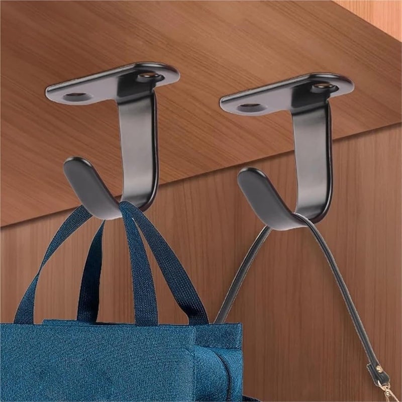 خطافات الفولاذ المقاوم للصدأ تحت الخزانة 30 قطعة مثبتة على الحائط باللون الأسود للحمام والمطبخ والخزانة - Image 5