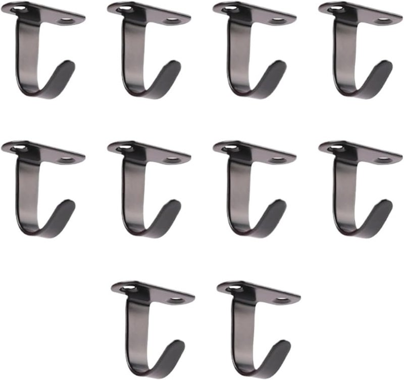 خطافات الفولاذ المقاوم للصدأ تحت الخزانة 30 قطعة مثبتة على الحائط باللون الأسود للحمام والمطبخ والخزانة - Image 1