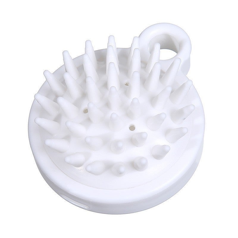 إسكدنيا Silicone Scalp Massage Shampoo Brush Round cake shampoo brush-White