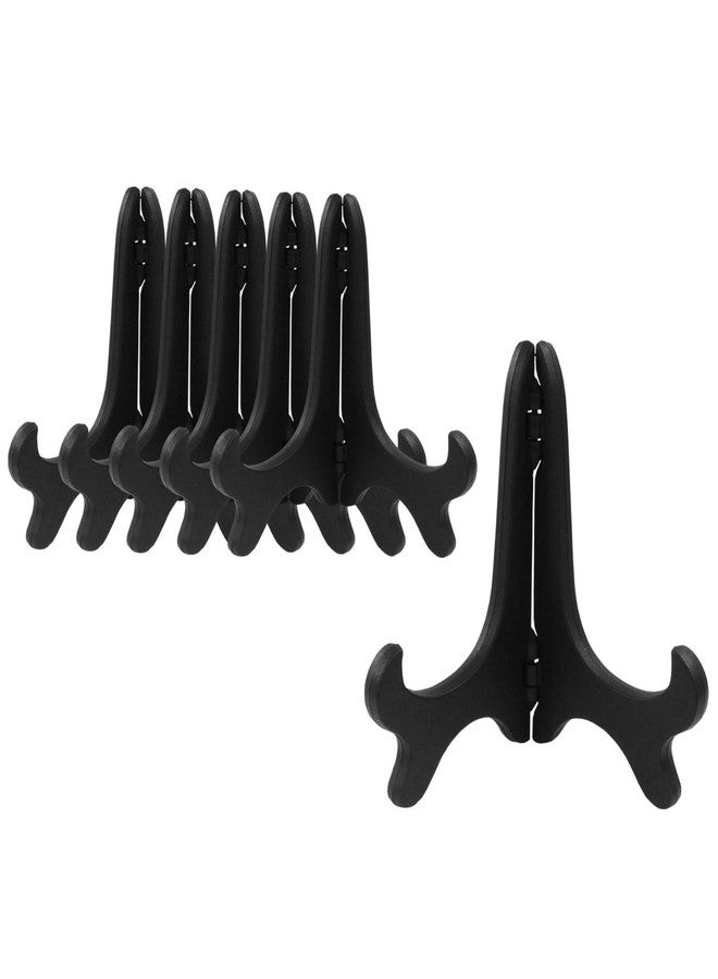 Rierdge 6 Pack 4" Easel Plate Holder Plastic Easels, 10CM Black Folding Display Stand Plate Easels Holder for Display Plates, Photos, Books and Artwork - Image 5