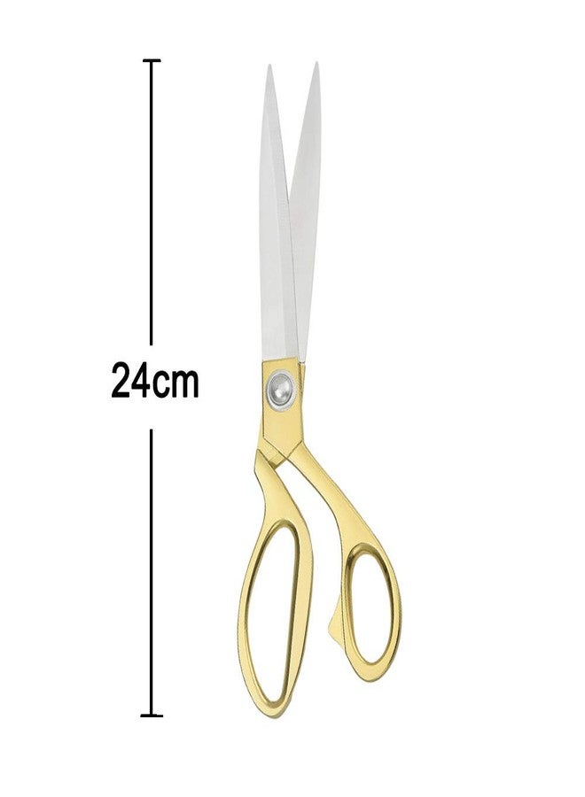 CABAX Stainless Steel Sharp Tailor Scissors for Clothing Dressmaking Shears Fabric Craft Cutting Adjustable Kitchen Scissors, Gold (9.5'') - Image 2