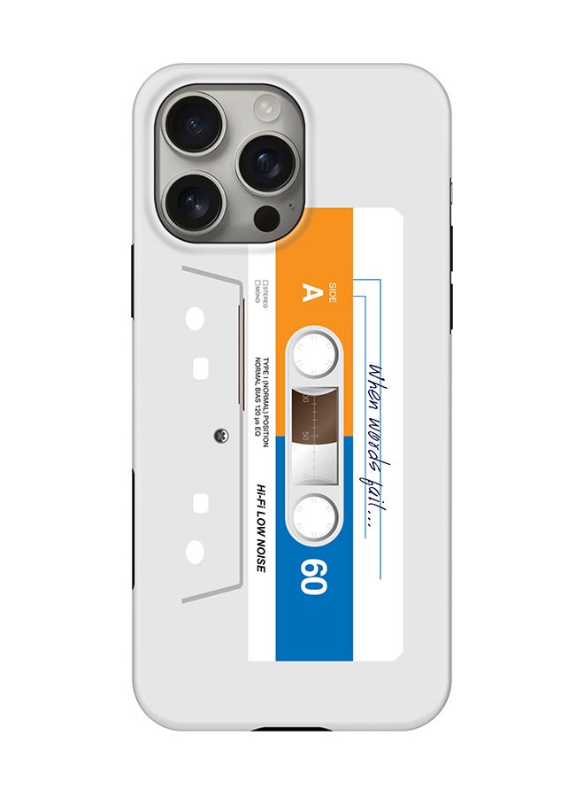 Stylizedd Tough Pro Magnetic Case for iPhone 16 Pro Max, Dual Layer hybrid PC + TPU Mobile Cover Matte - When Words Fail (White Tape) - Image 1