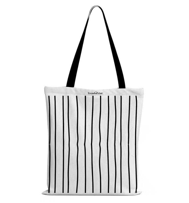 TrendoPrint Canvas White Tote Bags for Women with Zip 15Kgs Capacity, College Bag for Girls, 100% Organic Cotton Tote Bag for Shopping, Travel &Beach - Image 1