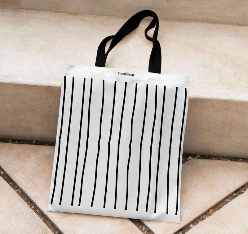 TrendoPrint Canvas White Tote Bags for Women with Zip 15Kgs Capacity, College Bag for Girls, 100% Organic Cotton Tote Bag for Shopping, Travel &Beach - Image 3