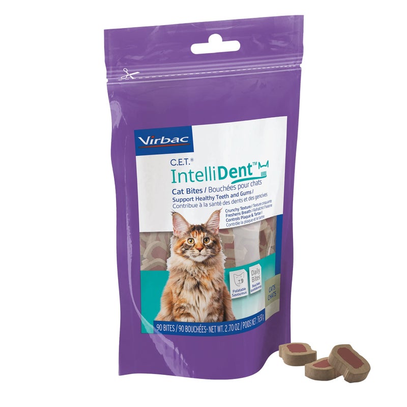 Virbac علاج الأسنان للقطط من فيرباك C.E.T. إنتليدنت - مكافآت للقطط لصحة الأسنان واللثة بنكهة الدجاج 90 قطعة في الكيس - Image 3