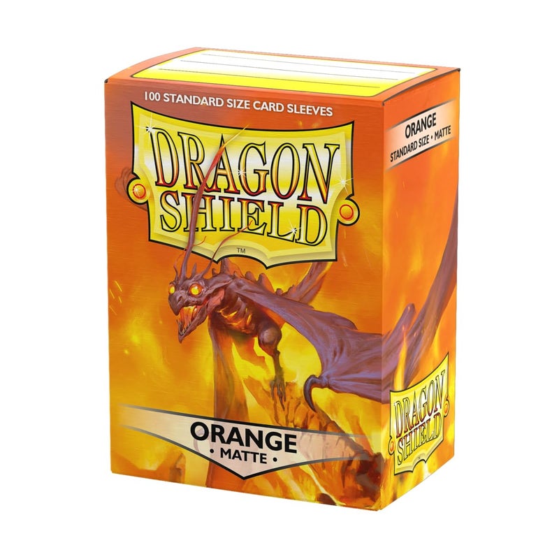 Dragon Shield | Standard Size Card Matte Sleeves | 100 CT - Smooth u0026 Tough Premium TCG Sleeves | Compatible with Pokemon, Flesh u0026 Blood, One Piece u0026 Magic The Gathering | Orange - Image 1