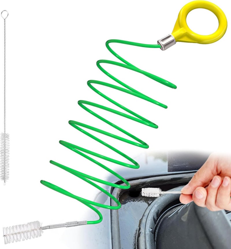 FEAOXYO Auto Sunroof Cleaning Tool, 120 Inch Long Flexible Pipe Brush, Tube Cleaner Brush with 1 PC 7.9 Inch Drain Brush, Slim Drain Dredging Brush Perfect for Car Sunroof, Windshield Wiper Drain Hole Globally spread simple design - Image 1