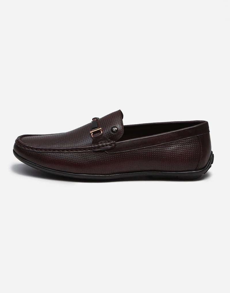 Monte Carlo Mens Brown Solid Slip on Genuine Leather Loafers (201818FW-2-9) - Image 2