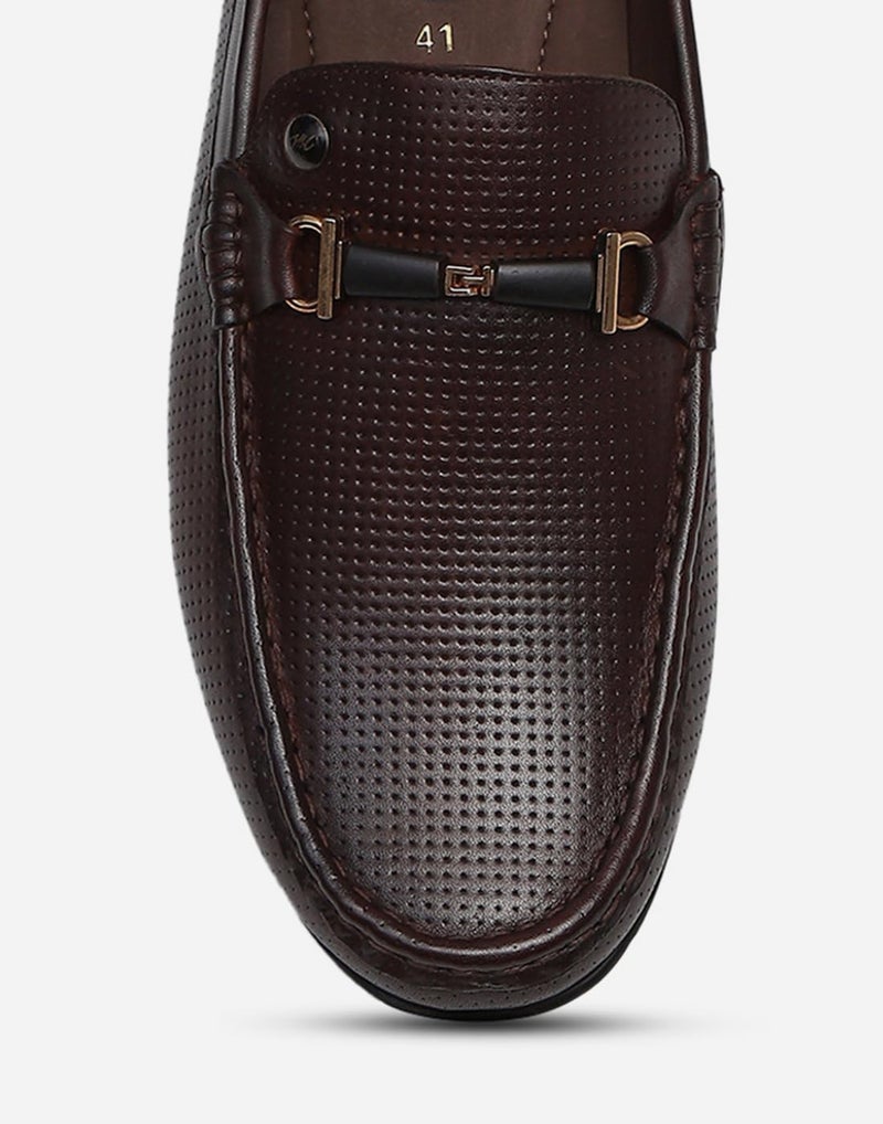 Monte Carlo Mens Brown Solid Slip on Genuine Leather Loafers (201818FW-2-9) - Image 5