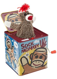 Schylling Sock Monkey Jack In The Box 18M+  - Image 2