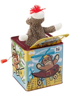Schylling Sock Monkey Jack In The Box 18M+  - Image 3