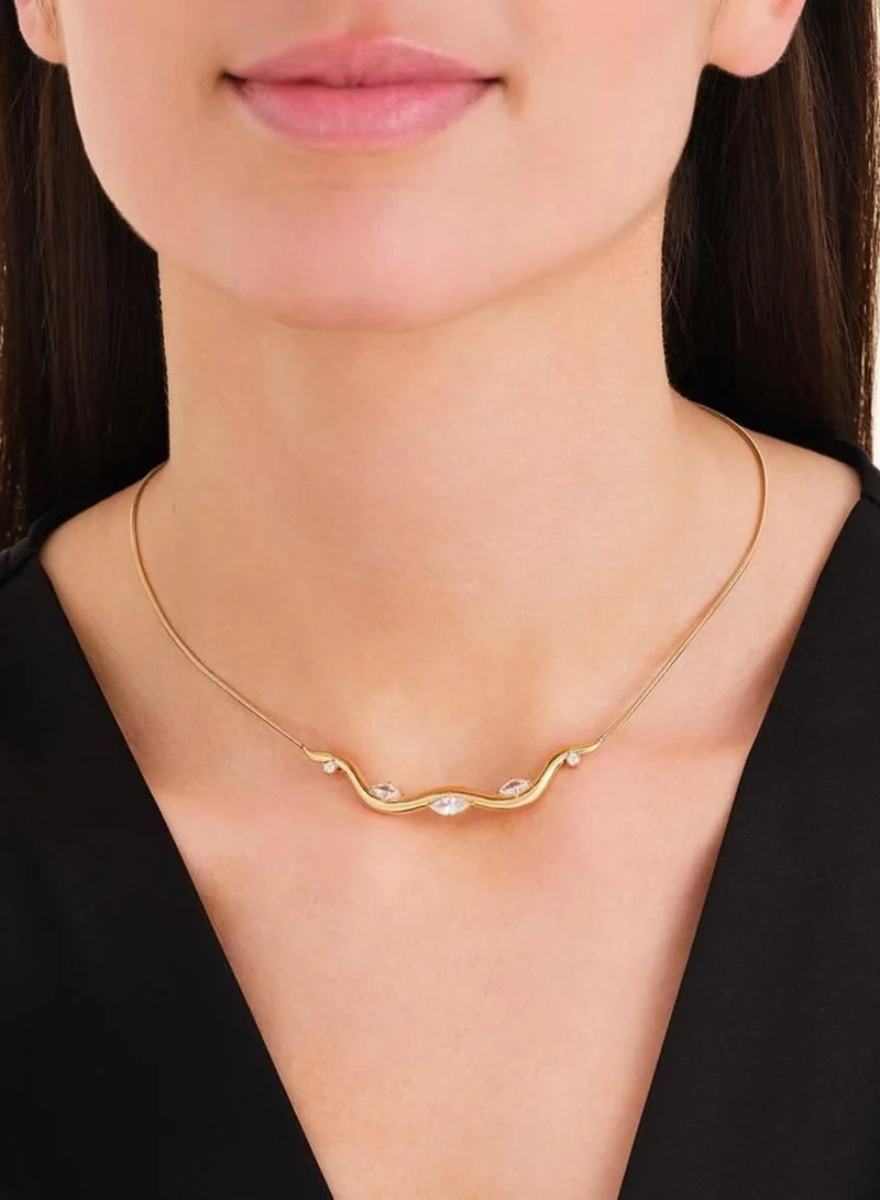 Rosefield  Wave Choker Necklace, Gold Plated for Women | Best Price UAE